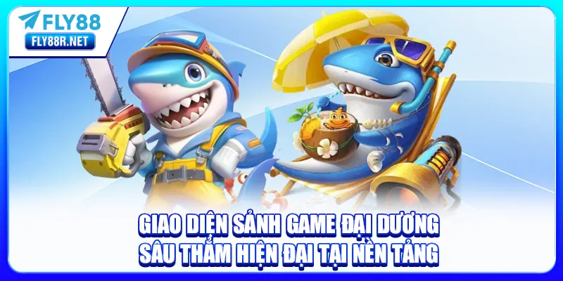 Giao diện sảnh game đại dương sâu thẳm hiện đại tại nền tảng